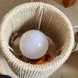 Vintage wood and cotton lamp