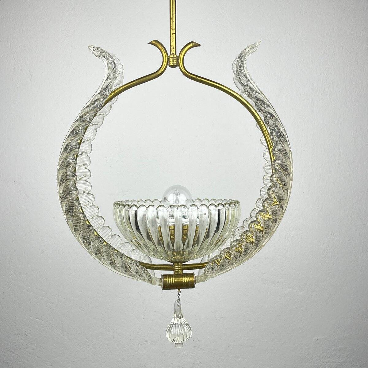 Murano chandelier by Ercole Barovier Barovier & Toso, Italy, 1930s