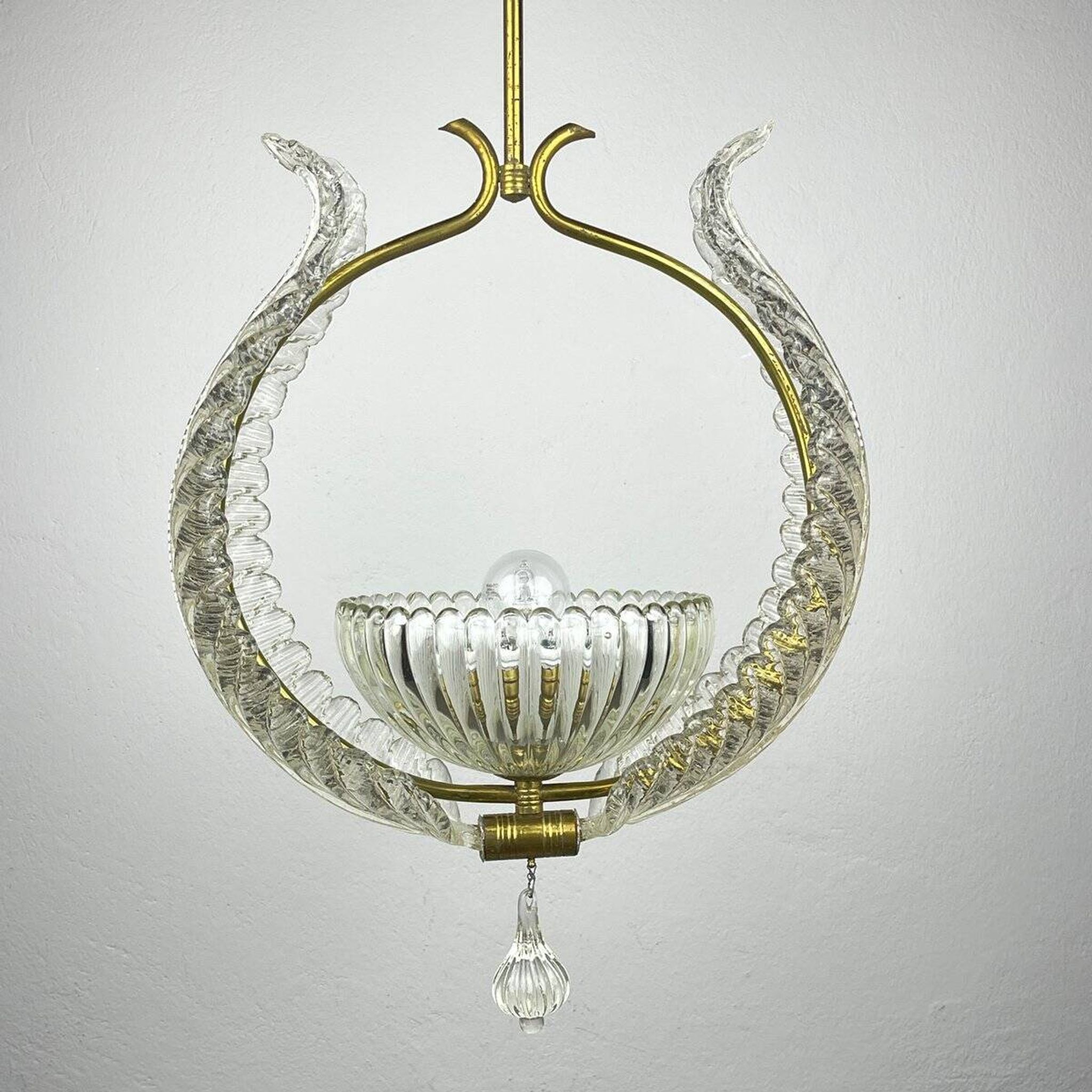 Murano chandelier by Ercole Barovier Barovier & Toso, Italy, 1930s