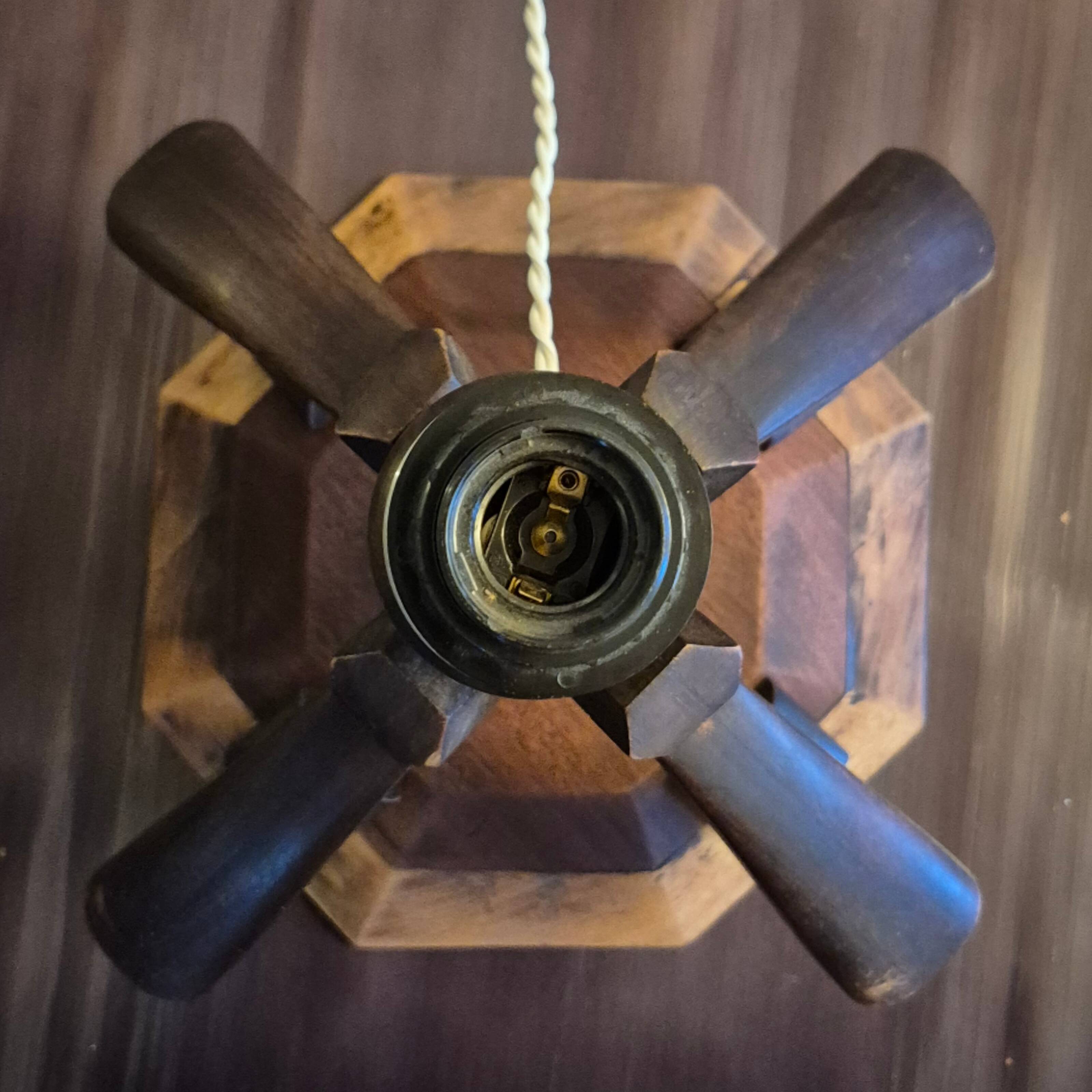 Hand crafted Wabi Wabi table lamp with raffia shade, Netherlands 1930s