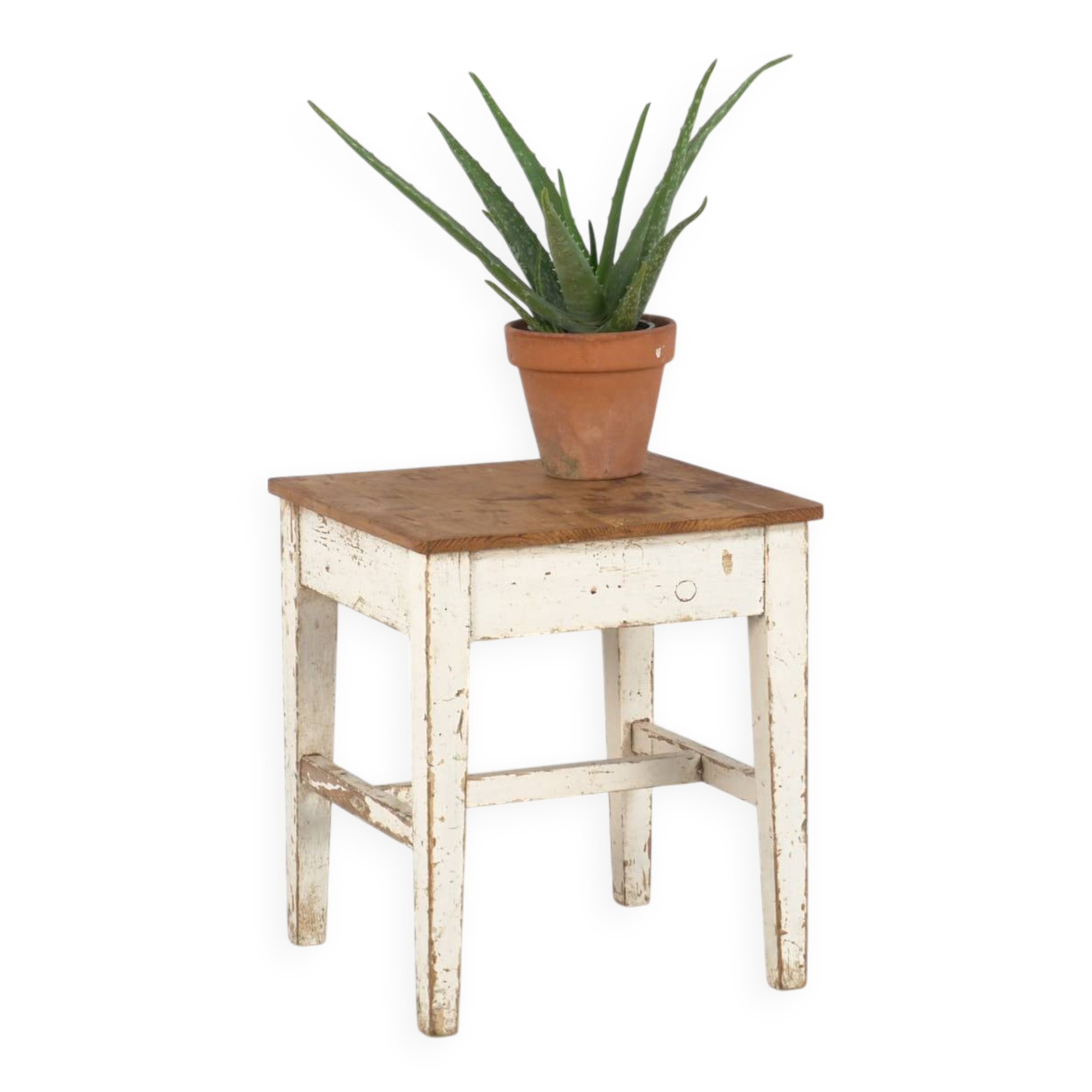 Antique white wooden bedside table (circa 1920)
