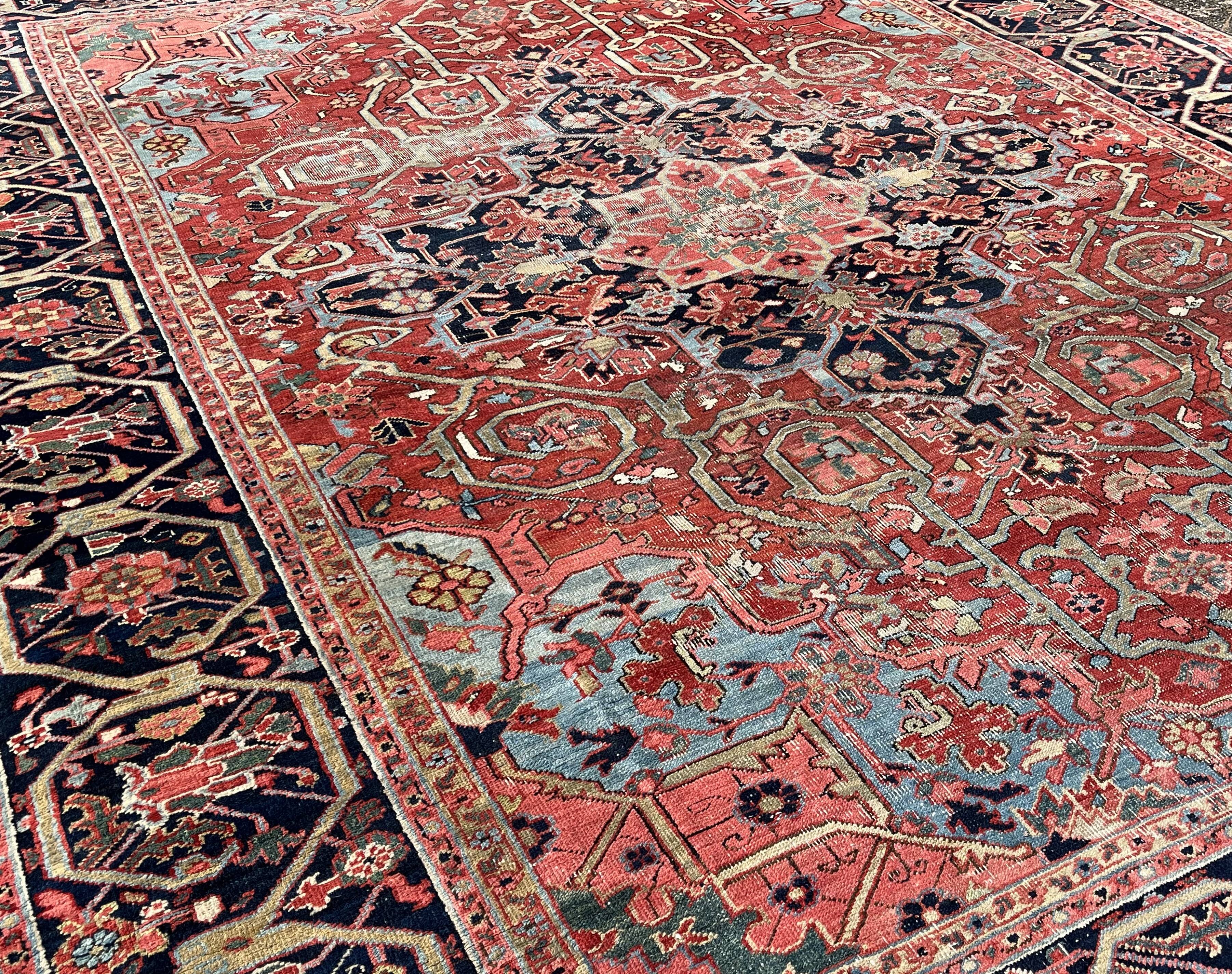 Antique Heriz Persian Rug Circa 1900/1910