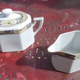 1 pot pourer and sugar porcelain of Limoges Voisin Art Deco
