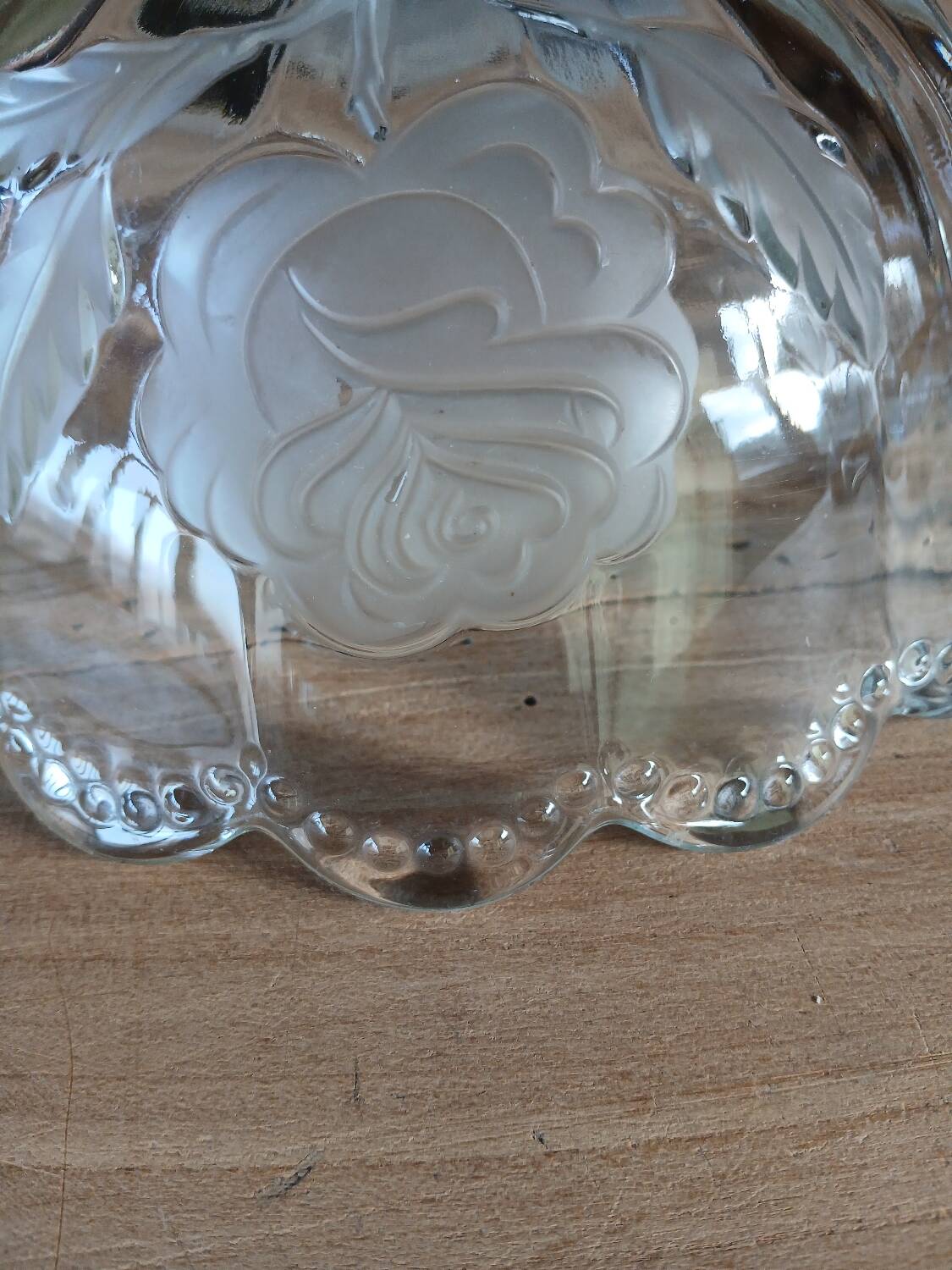 Antique glass fruit bowl