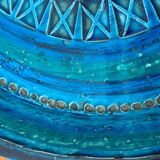 Large blue pottery bowl Rimini by Aldo Londi for Bitossi, Italy, 1960s.