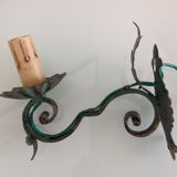 Applique vintage en tole peinte effet vert de gris