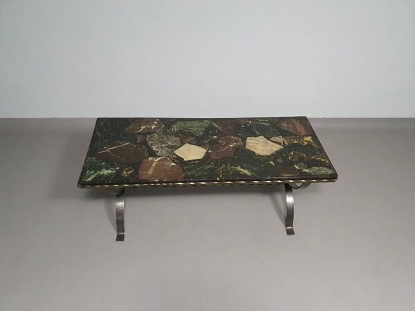 Table basse en résine/marbre années 70