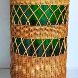 XL bottle lamp foot dressed in rattan 50s