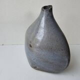Grey glazed ceramic free-form vase - Height 17cm