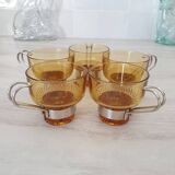 Amber glass italian espresso cups