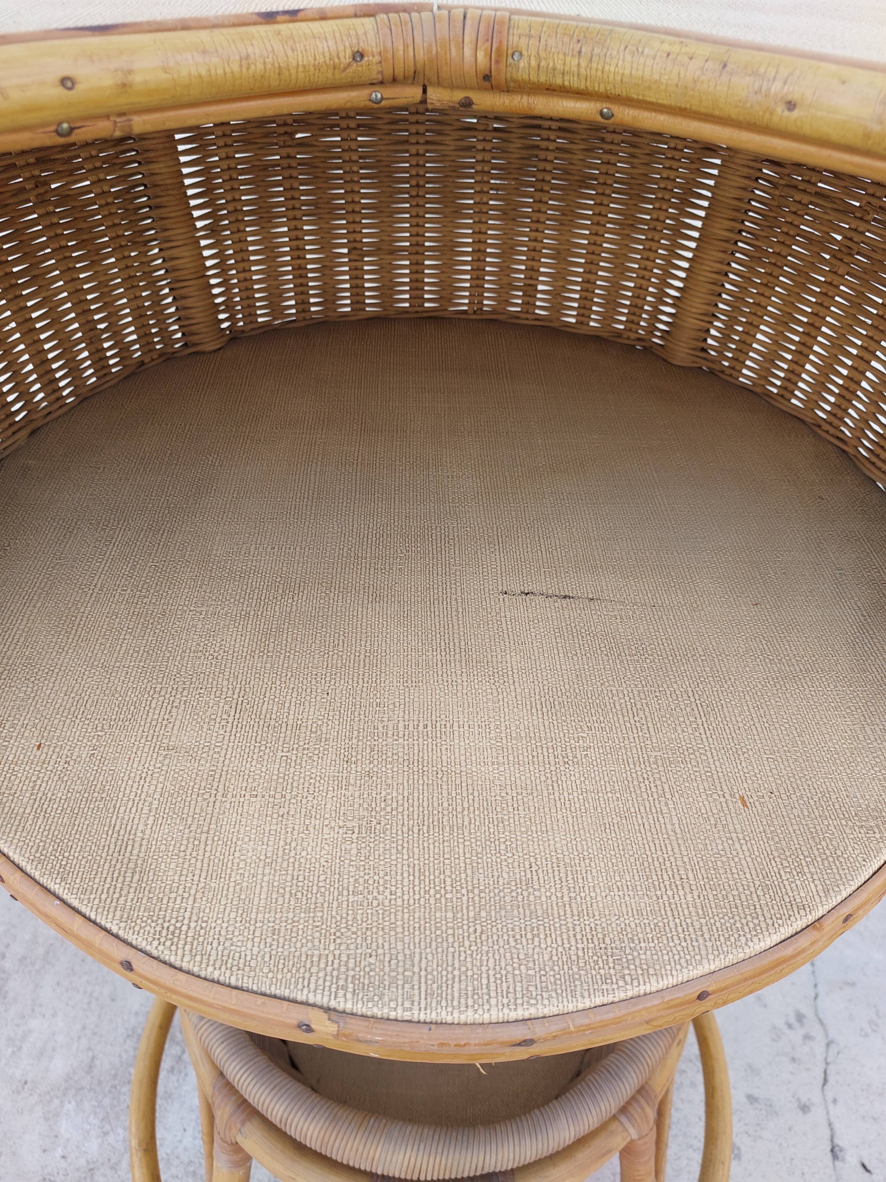 1950 vintage rattan cocktail bar