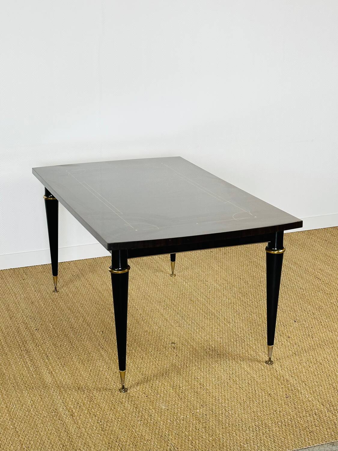 French Art Deco dining table in Macassar from 1940.