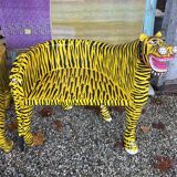 Painted wooden tiger chair