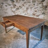 Antique oak farmhouse table – Circa 1900 – Rustic table with drawer