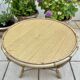 Table basse ronde rotin années 60