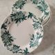 6 flat plates Anémone from St Amand in gray green color
