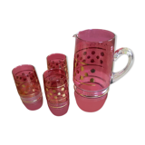 Set of 3 glasses and 1 pitcher
