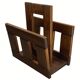Midcentury brutalist oak magazine rack or holder, Dutch ca 1960s