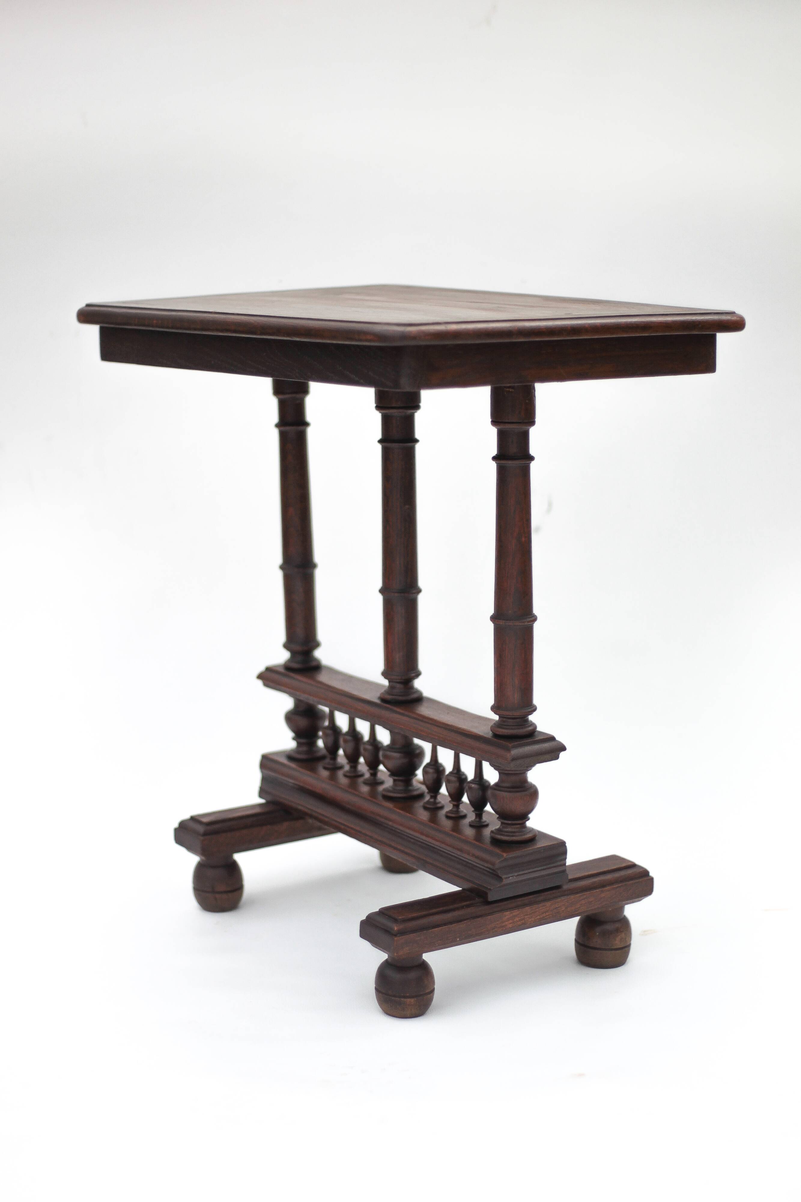 Renaissance-style wooden table or console, antique furniture, side table.
