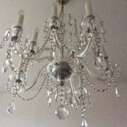 Old bohemian crystal chandelier for Deknudt