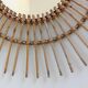 Mid Century Organic Modern Bamboo & Rattan Sunburst Patinated Mirror, 1960s