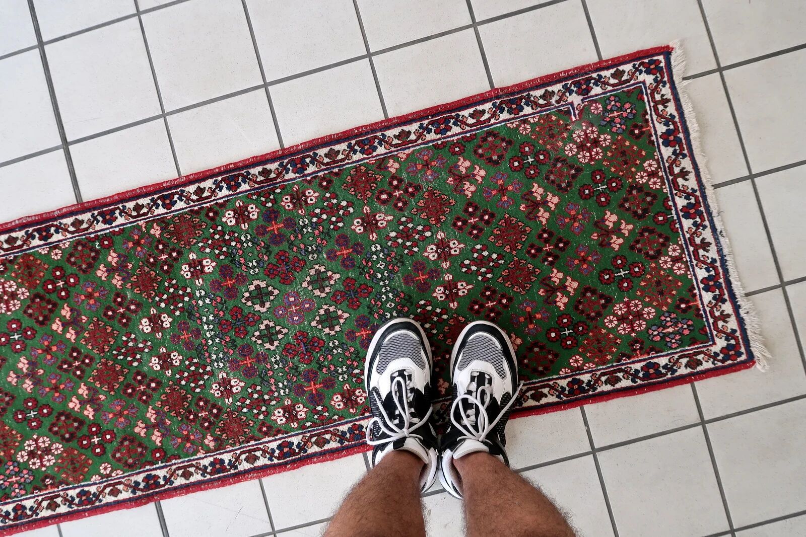 Handmade antique Persian Joshagan runner 1.8' x 4.8' (57cm x 149cm) 1930s