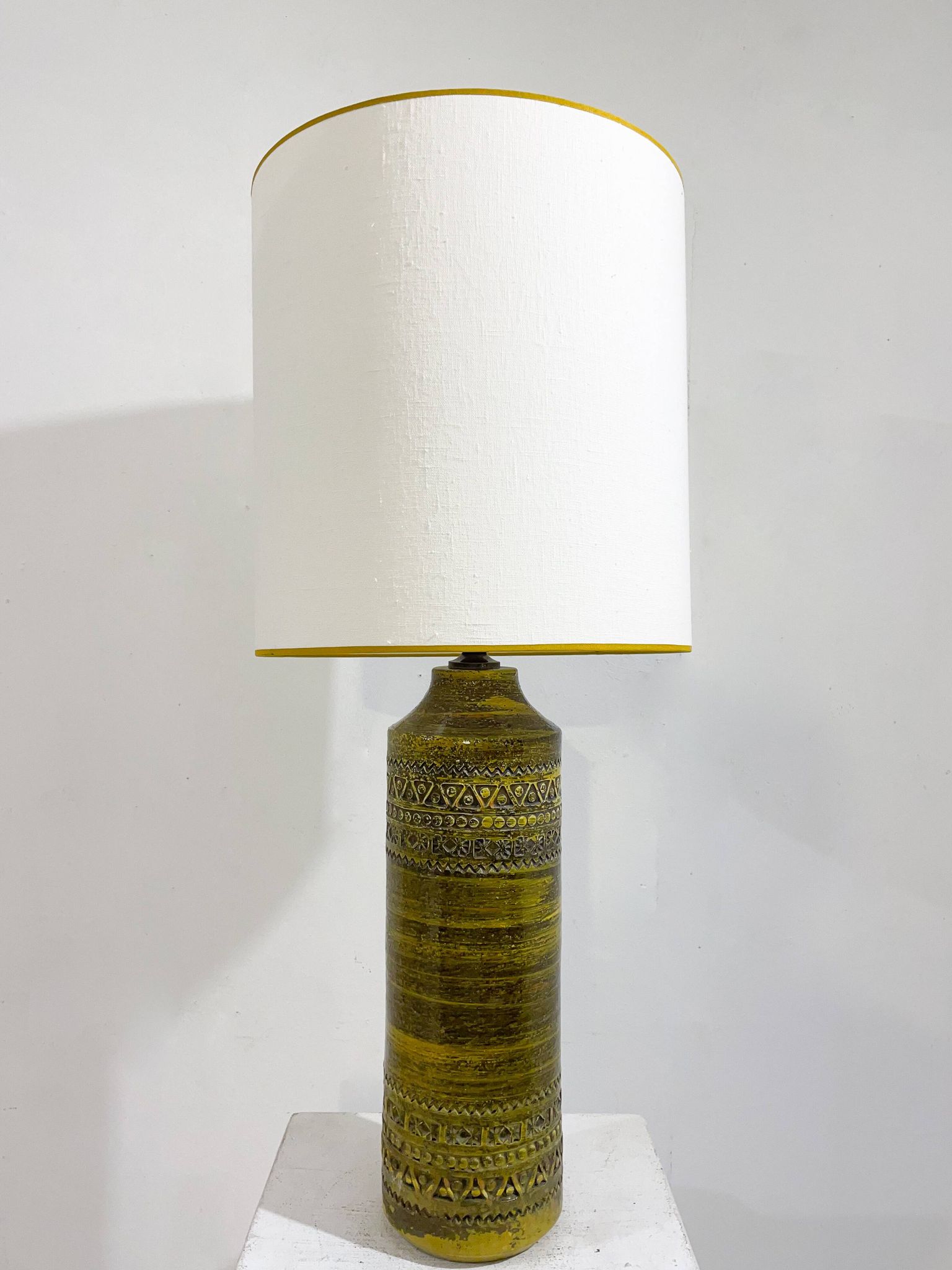Lampe en céramique verte Bitossi, Italie milieu XXème