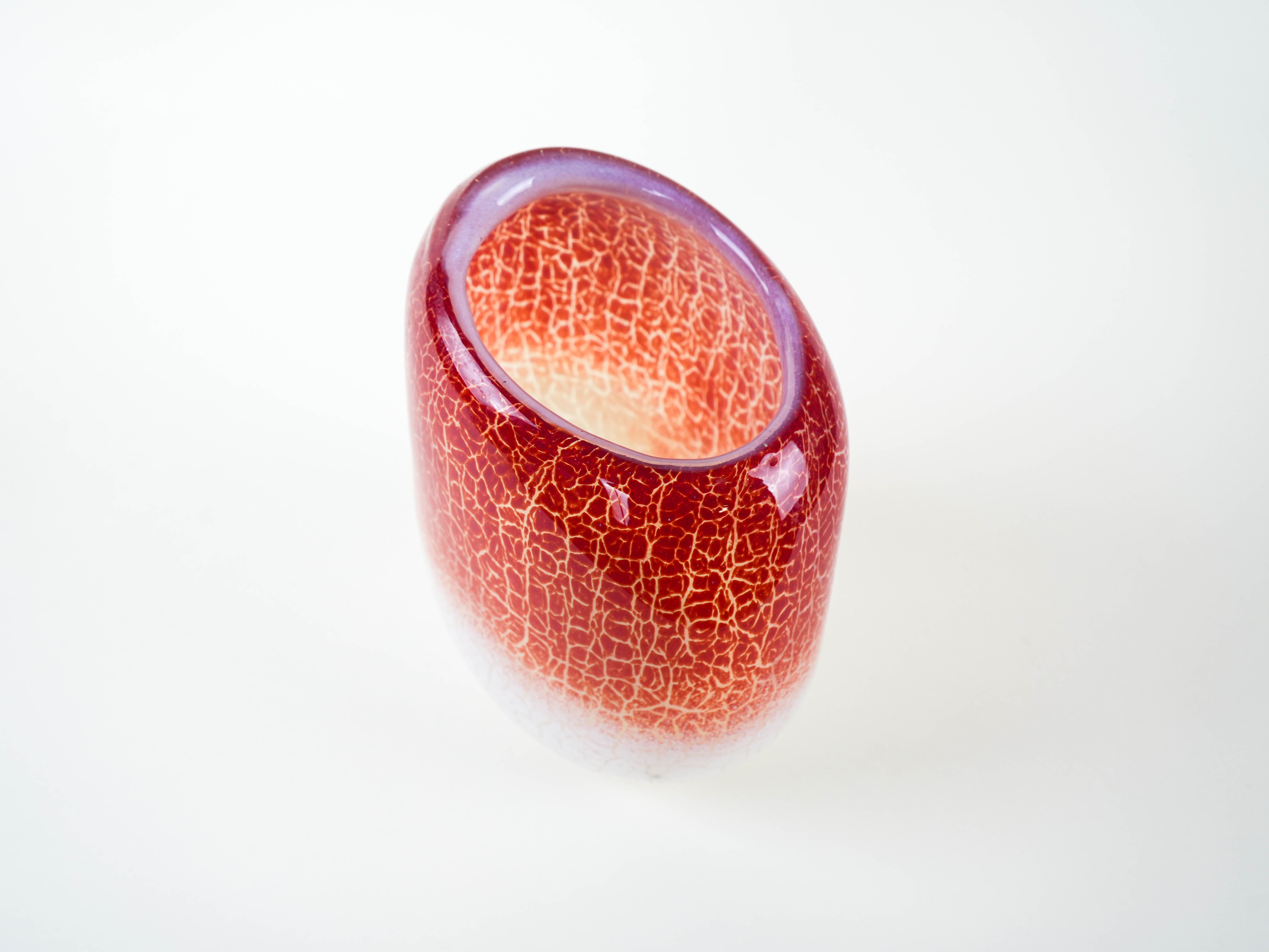 Glass vase, Danish design, 1970s, manufactured by Holmegaard