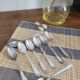 Set of 8 small silver spoons