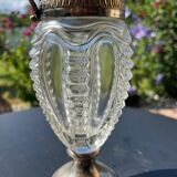 Ewer in molded Murano Venetian glass and metal