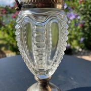 Ewer in molded Murano Venetian glass and metal