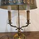 Empire two-light bouillotte lamp in brass