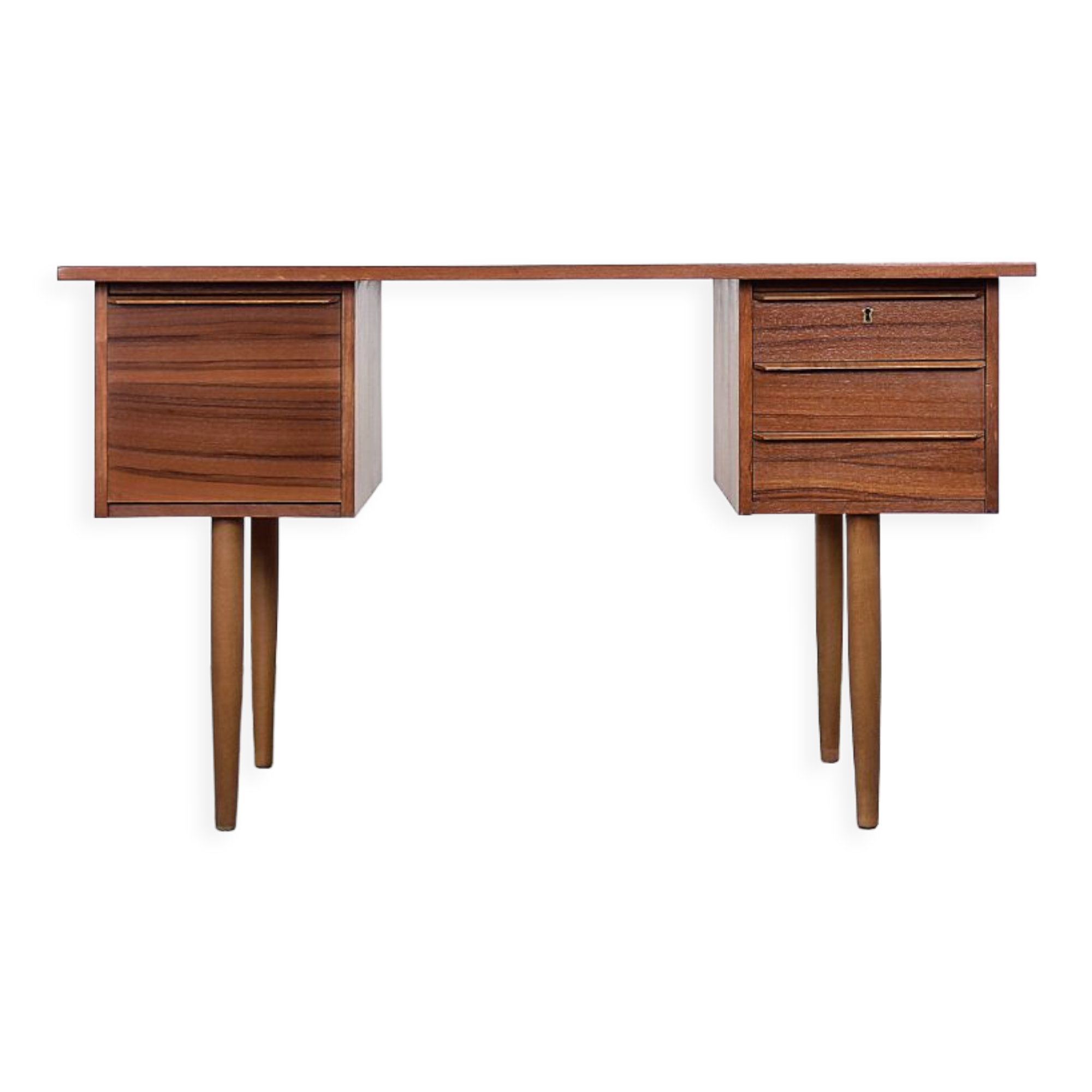 Classic vintage mid-century scandinavian modern teak desk with drawers, 1960s