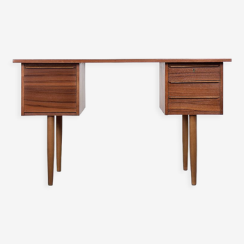 Classic vintage mid-century scandinavian modern teak desk with drawers, 1960s
