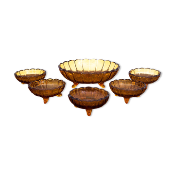 A set of 6 glass platters, Poland, 1970s