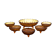 A set of 6 glass platters, Poland, 1970s
