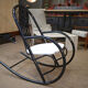 Rocking chair in black lacquered metal 1970