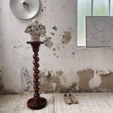 Side table walnut base turned wood