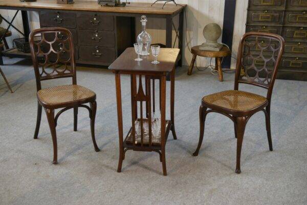 Pair of Art Nouveau bentwood chairs attributed to Koloman Moser for Jacob and Josef Kohn 1890/1910