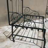 Pair of iron garden chairs forge