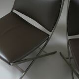 Pair of Flexform leather low chairs, Peter model, by Antonio Citterio