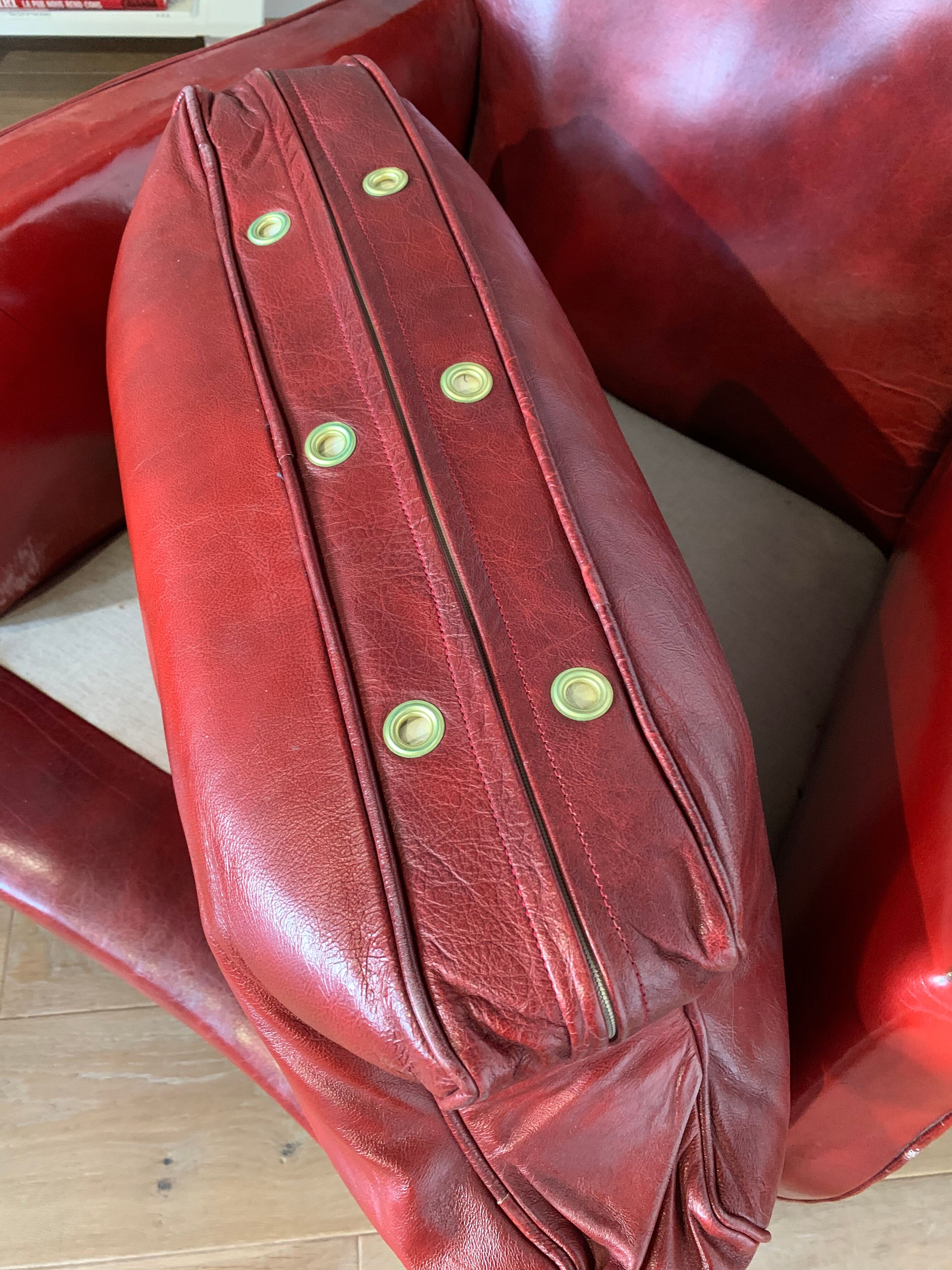 Pair of leather club chairs 30s
