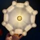Suspension abat-jour vintage en opaline jaune