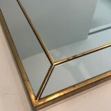 Mirror with closed guards in gilded wood 110x59cm