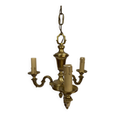 Antique gold chandelier with 3 lights – vintage decorative pendant