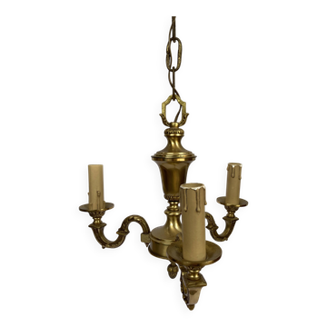 Antique gold chandelier with 3 lights – vintage decorative pendant