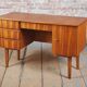 Mid-Century Modern Writing Desk in Mahogany Veneer, Czech, 1950