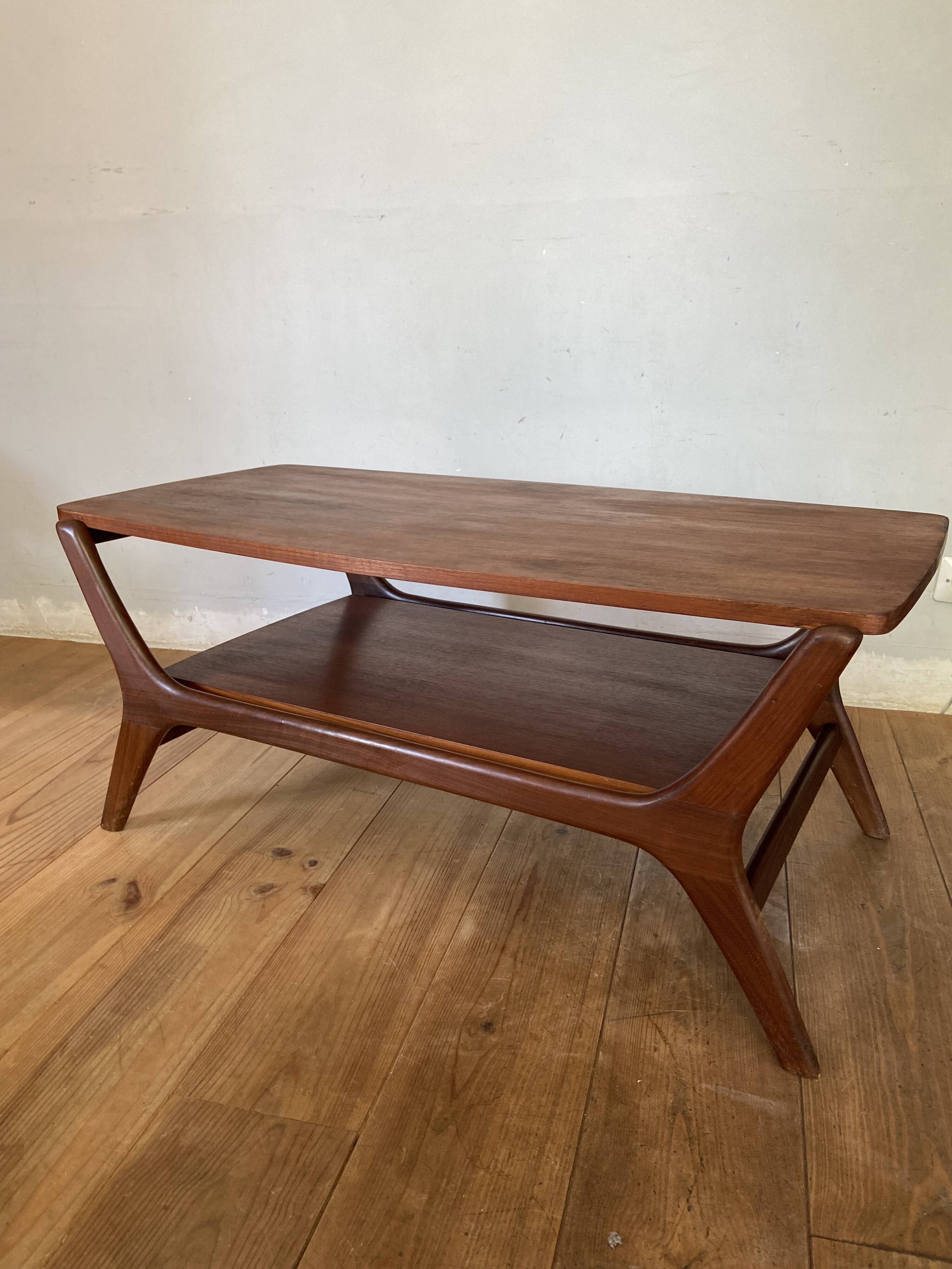 Scandinavian design teak coffee table 60s