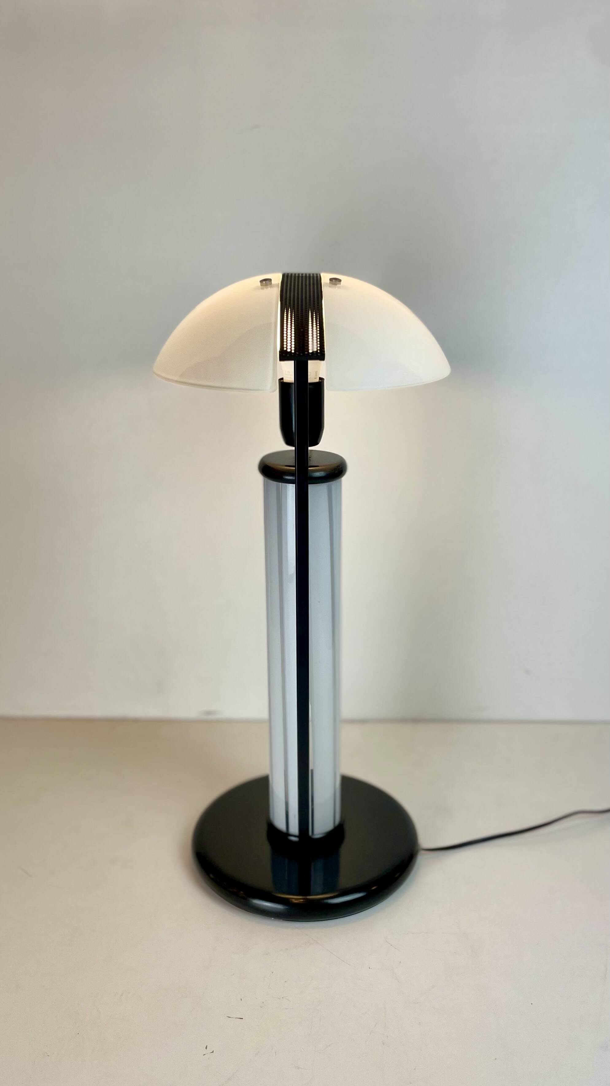 Post-Modern B&W Murano Table Lamps, 1980s