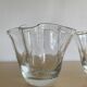 Trio of vintage blown glass handkerchief vases